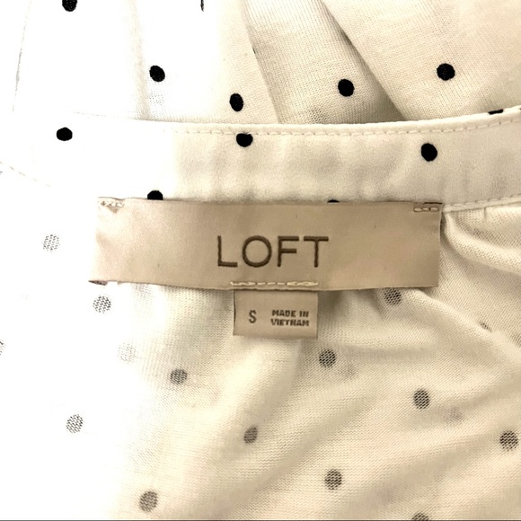 LOFT sleeveless blouse, white with black polka dots (S) - Picture 4 of 4